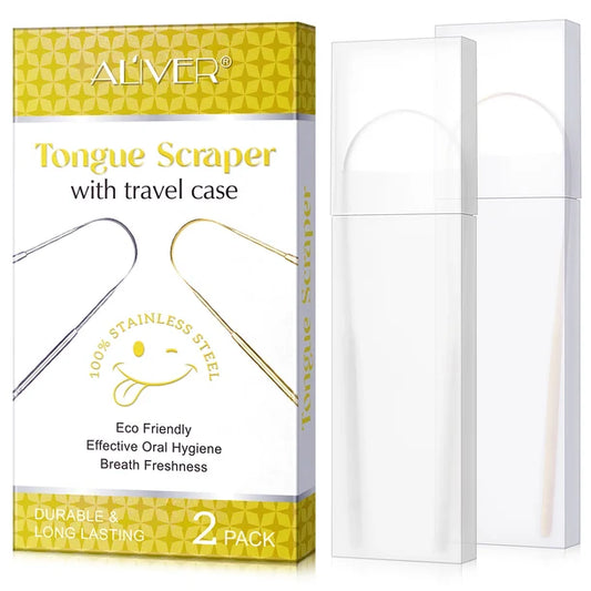 Aliver Tongue scraper C (silver) + C (gold) set