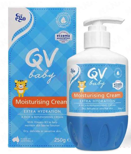 QV Baby Moisturising Cream 250G + 2 FREE Baby Love Water Wipes