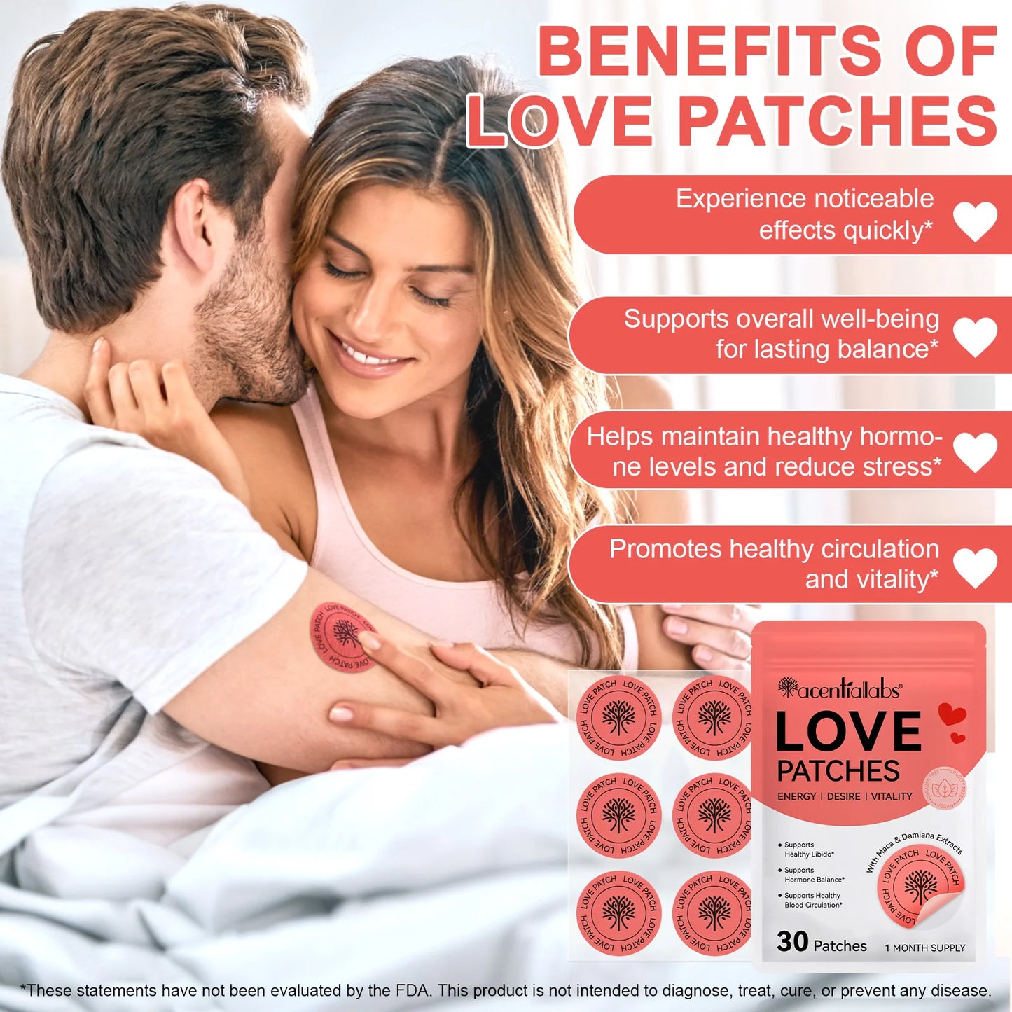 Acentialabs: 30's Transdermal Wellness Patches— Love