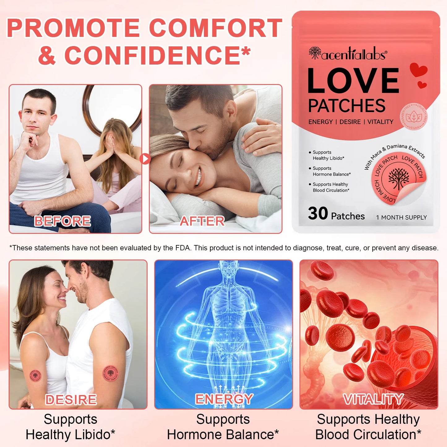 Acentialabs: 30's Transdermal Wellness Patches— Love