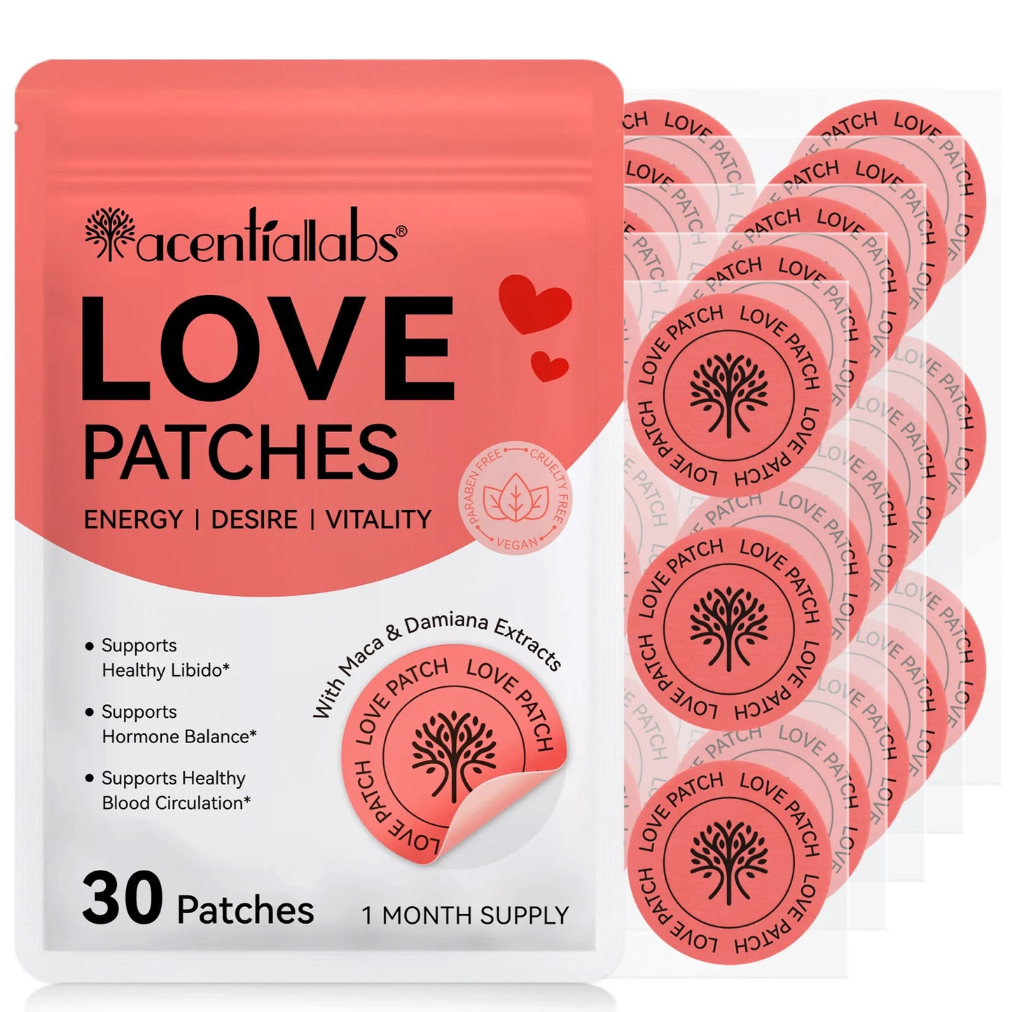 Acentialabs: 30's Transdermal Wellness Patches— Love