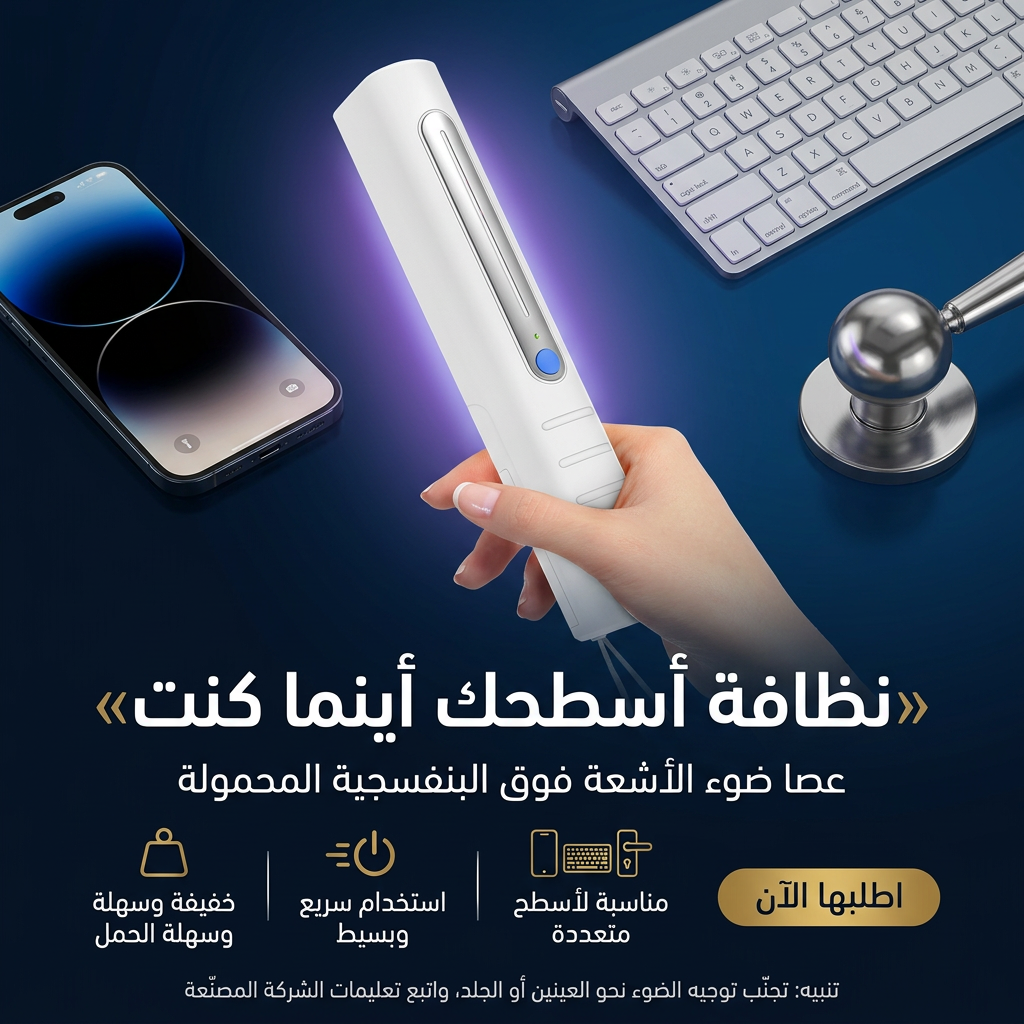 Steri Wand - Portable Ultra Violet Sanitizing Light Germ Wand UV Light Sanitizer Wand Germ Killer (White)