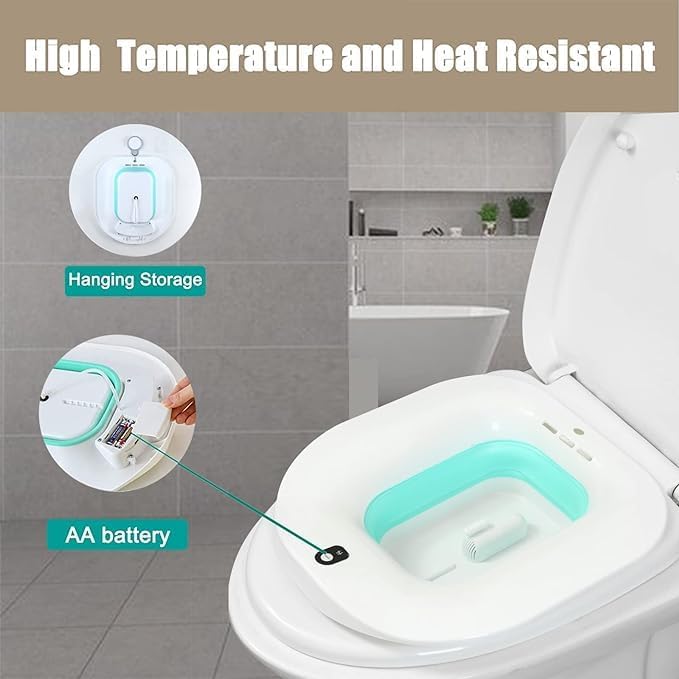 Electric Sitz Bath- Foldable Postpartum Care Basin，Sitz Bath Tub for Soothes and Cleanse Vagina & Anal, Hemorrhoids and Perineum Treatment