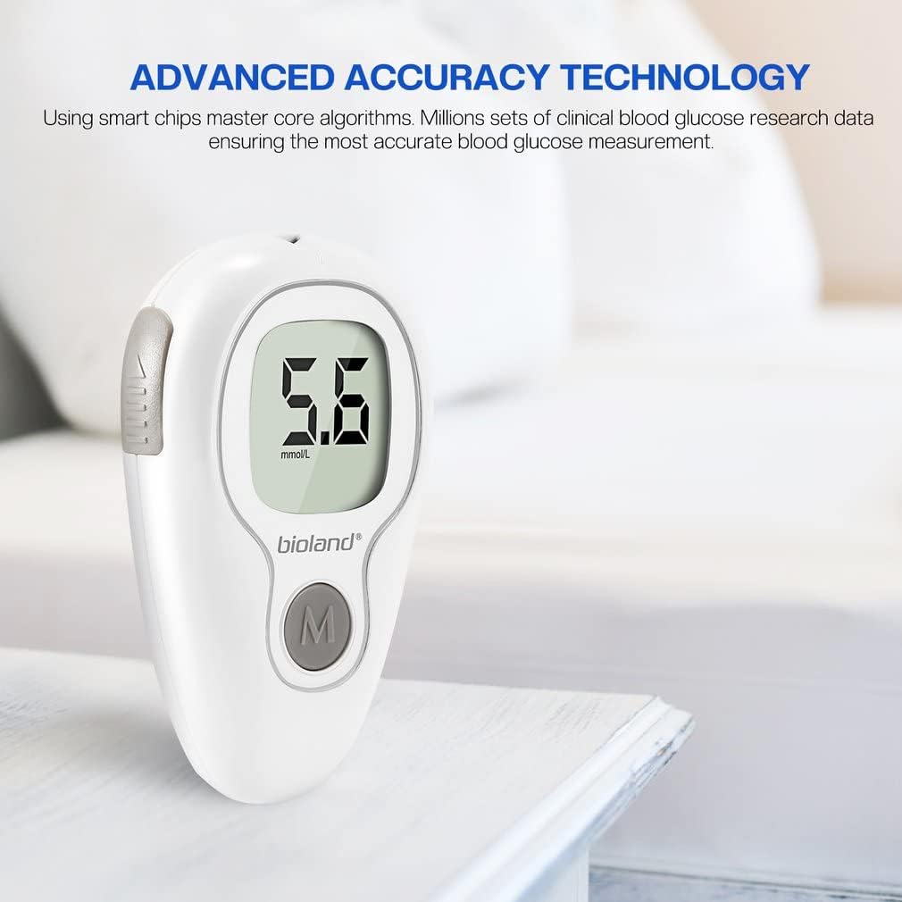 Bioland Blood Glucose Monitor Set with Test Strips, G-425-3 Blood Glucose Monitor Set with 50 Test Strips and 100 Lancets