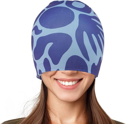 Migraine Relief Cap Ice Pack, Headache Relief Hat Cold anf Hot Therapy, Gel Head Wrap Cold Hot Wrap, for Puffy Eyes, Tension, Sinus and Stress Relief