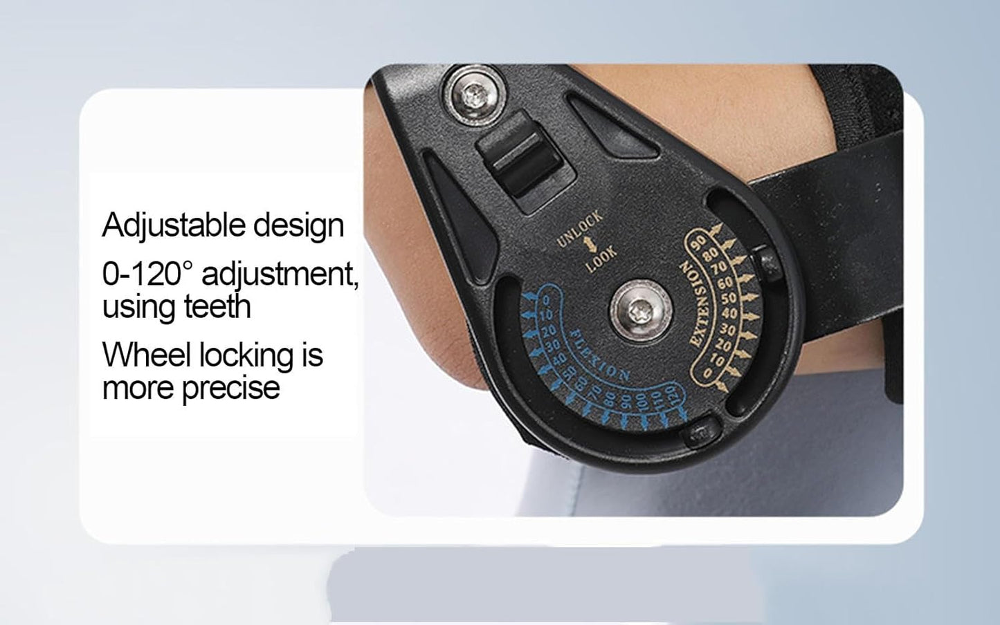 Elbow Splint Immobilizer , Hinged Elbow Brace for Surgery, Fractures, Trauma, Fixation, Adjustable Elbow Stabilizer for Right/Left Arm,left