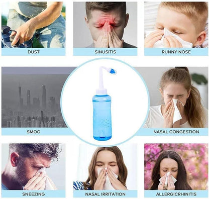 500 ml Nose Nose Washing System Pot Sinus Allergies Relief Neti New Adult Blue Practical Rinse Equipm M3X5 Children Plastic
