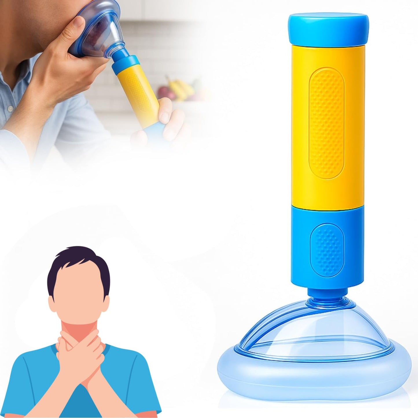 Anti Choking Device for Kids & Adults with 2 Masks – Portable Airway Suction Rescue Device | Fast & Safe Choking First Aid Kit for Home, Travel, School
