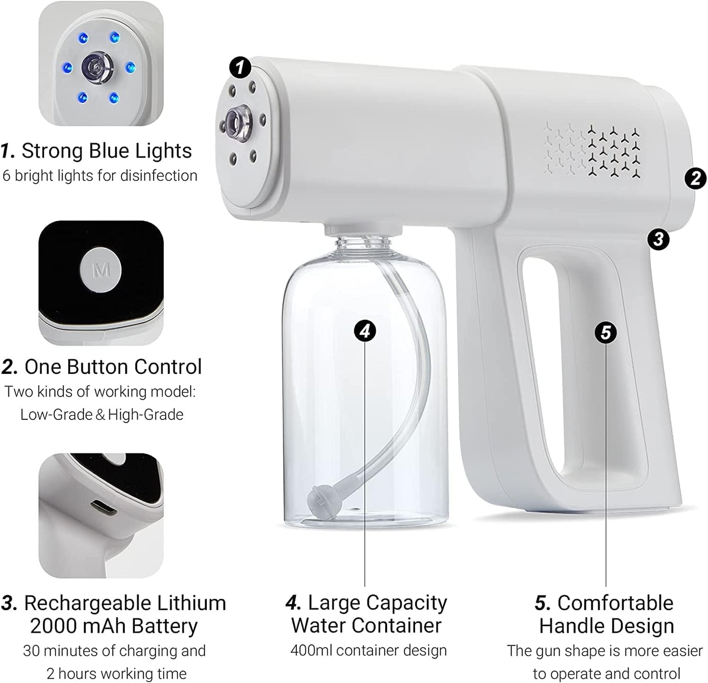 Nano Mist Sprayer UV Atomizer Cordless Portable Electric Sprayer