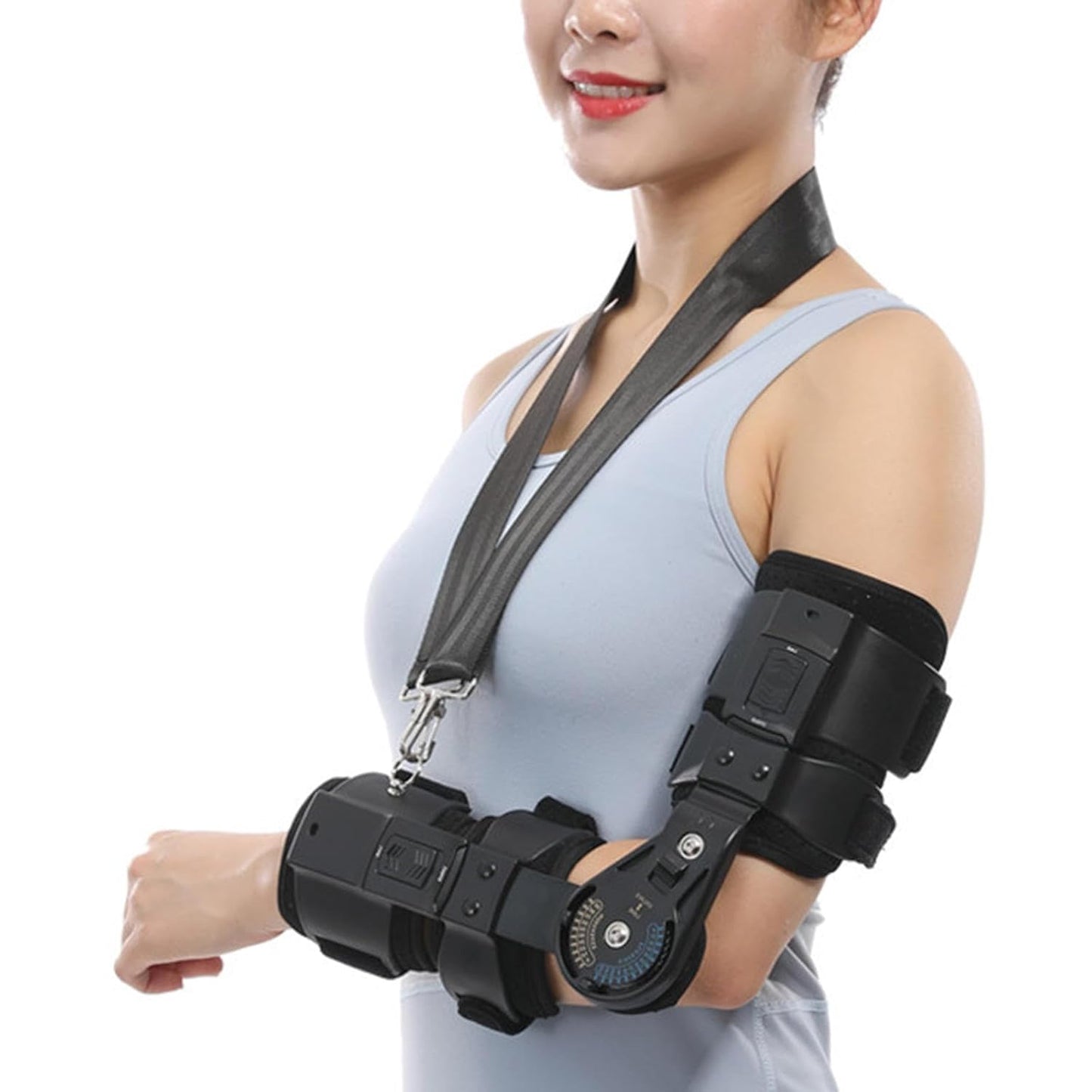 Elbow Splint Immobilizer , Hinged Elbow Brace for Surgery, Fractures, Trauma, Fixation, Adjustable Elbow Stabilizer for Right/Left Arm,left