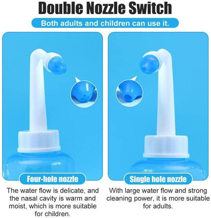 500 ml Nose Nose Washing System Pot Sinus Allergies Relief Neti New Adult Blue Practical Rinse Equipm M3X5 Children Plastic
