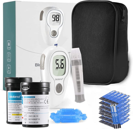 Bioland Blood Glucose Monitor Set with Test Strips, G-425-3 Blood Glucose Monitor Set with 50 Test Strips and 100 Lancets
