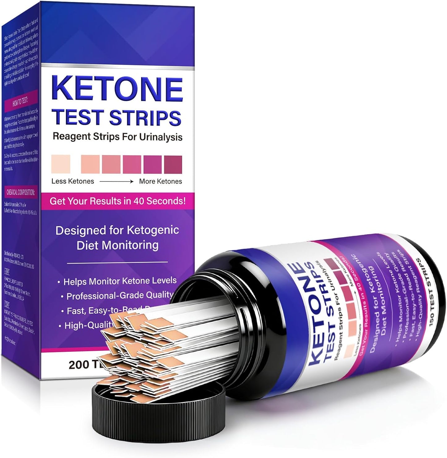 Ketone Urine Test Strips For Self-Testing 150 Strips