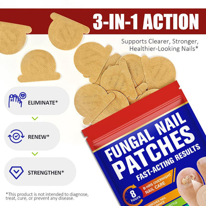 Hydrogel Fungal Nail Treatment 32 Pcs, 8-Hour Overnight Fast Acting Repair for Damaged Discolored Toenails