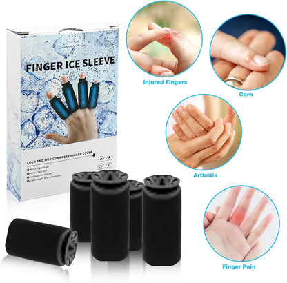 Finger Compression Sleeves 4 Finger Ice Pack Wrap Thumbs & Toes Hot Cold Gel Ice Pack