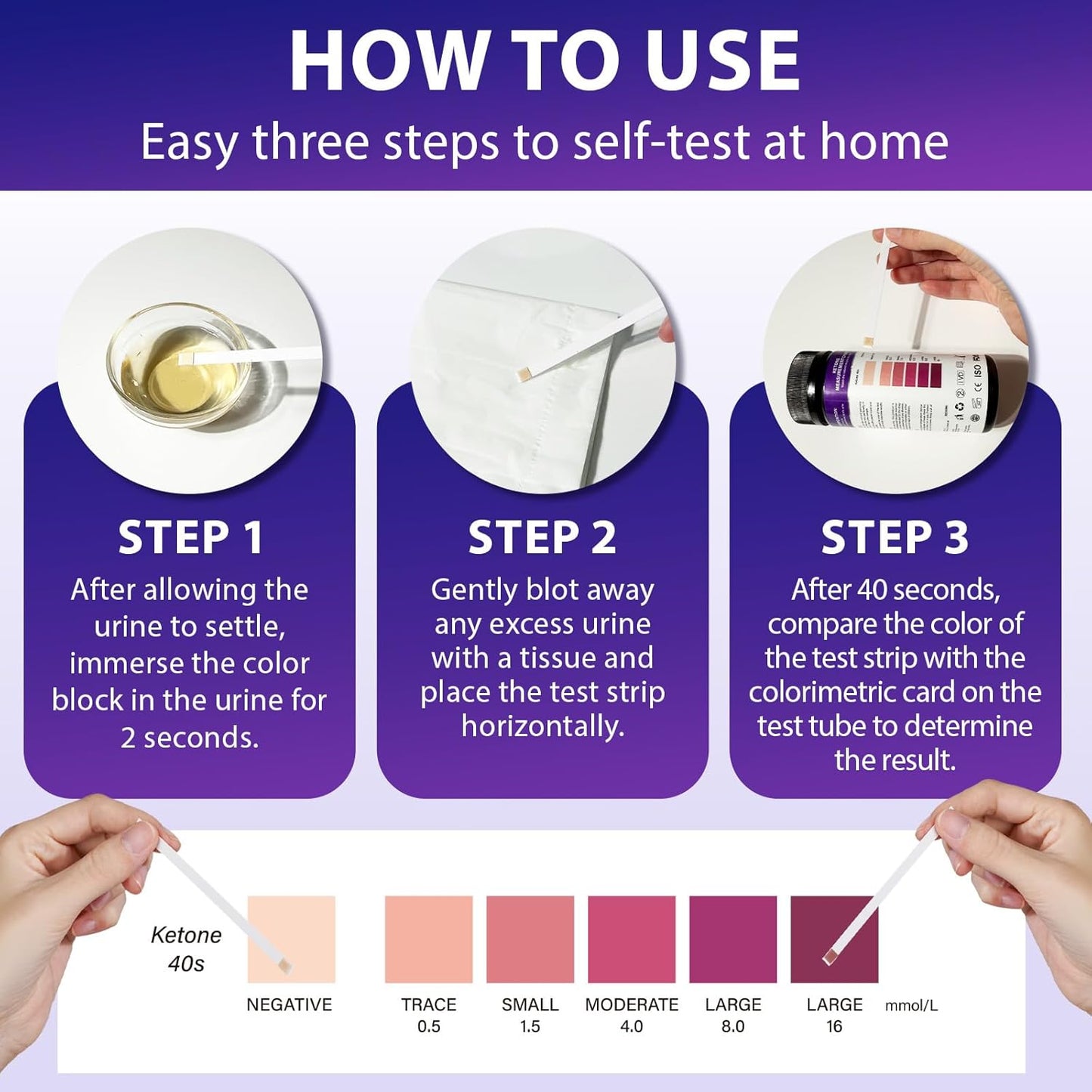 Ketone Urine Test Strips For Self-Testing 150 Strips