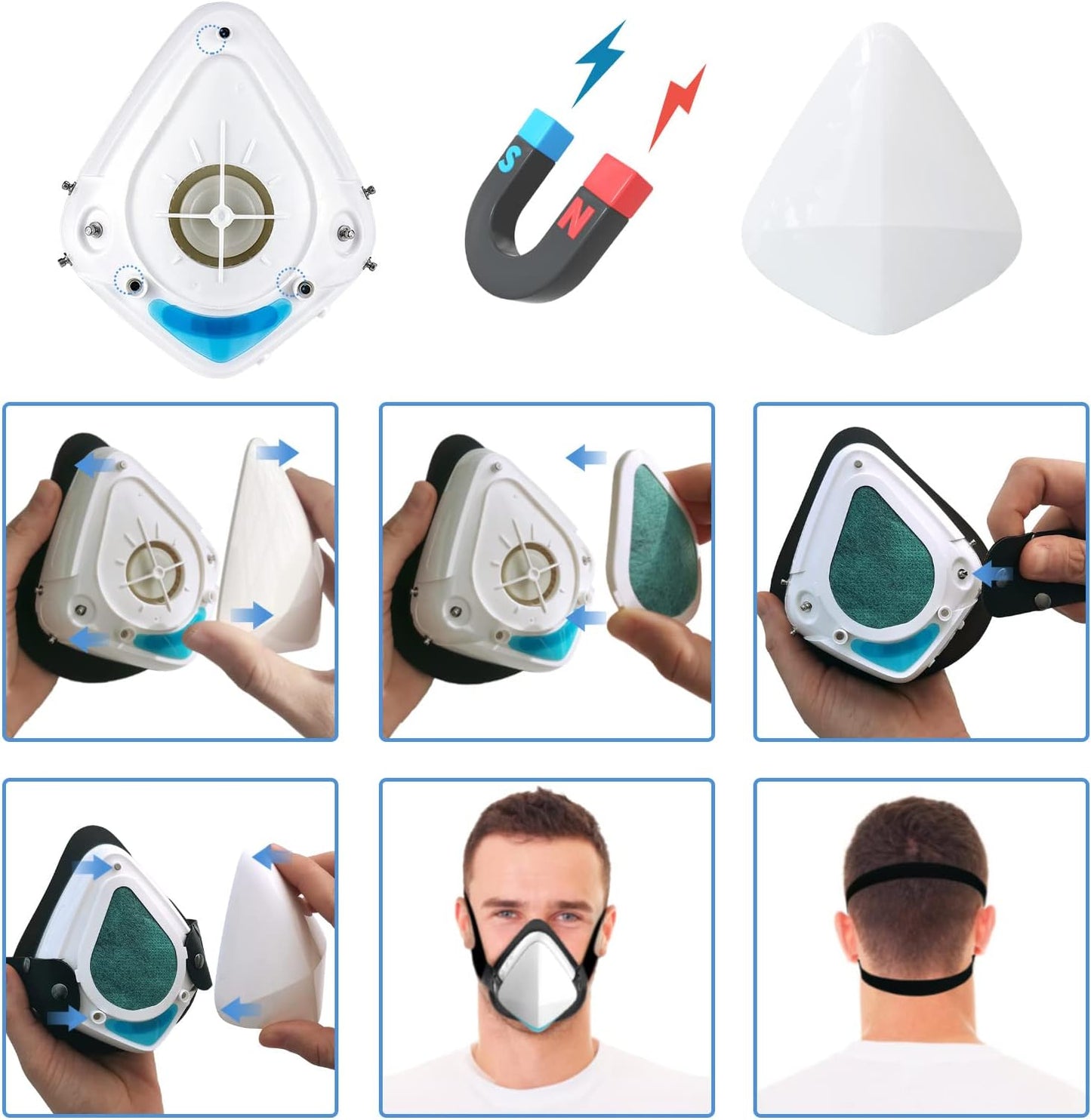 Wearable Air Purifiers Smart Electric Respirator Reusable Portable Rechargeable Purifier for Men Women