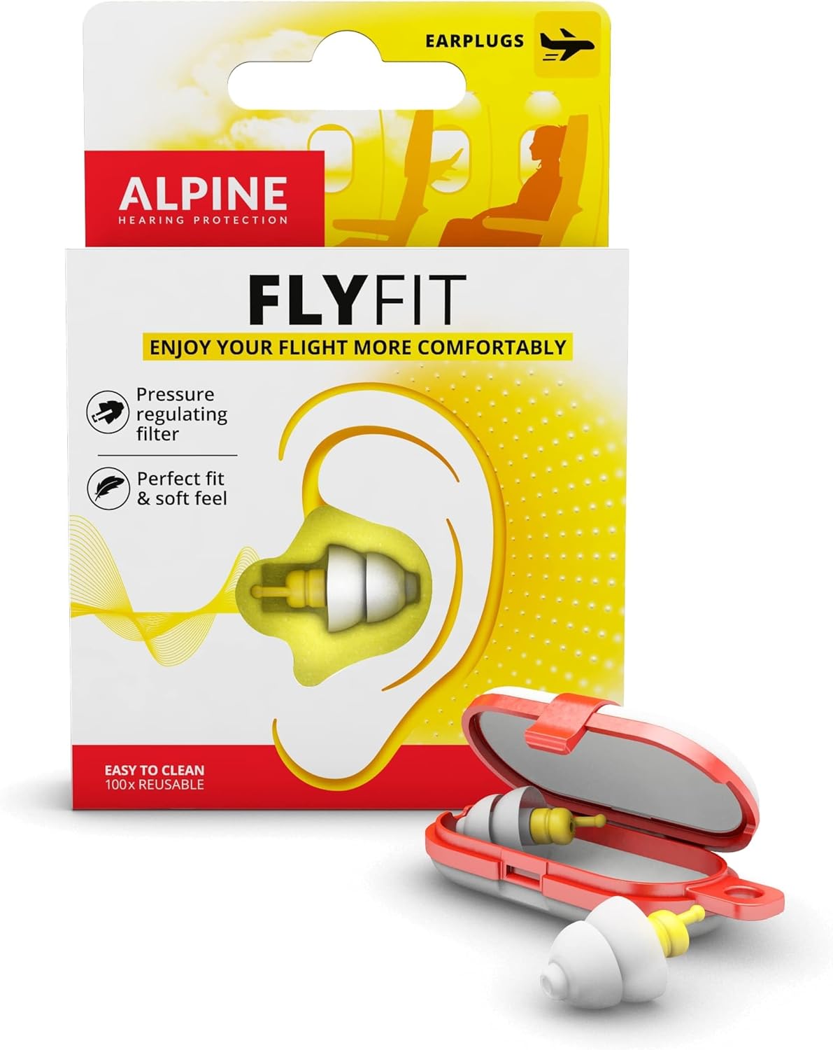 Alpine FlyFit - Earplugs for Pressure Relief & Preventing Ear Pain