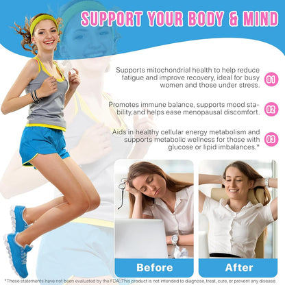 NAD+ Supplement for Women 1000mg - Premium Cellular Energy Booster with Nicotinamide Riboside & Resveratrol, PQQ, Health, Anti-Aging Support NAD Supplements (21pcs)