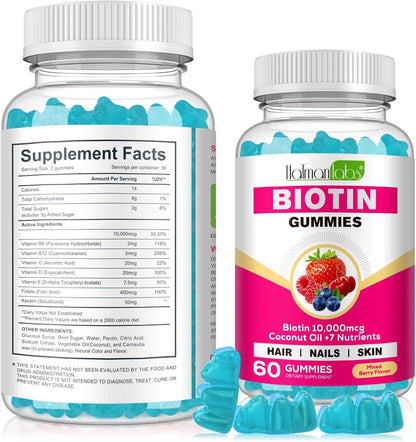 Chewable Biotin Gummies for Skin, Hair & Nails-Hair
