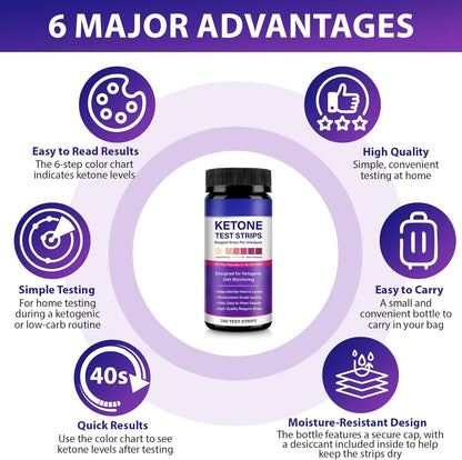Ketone Urine Test Strips For Self-Testing 150 Strips