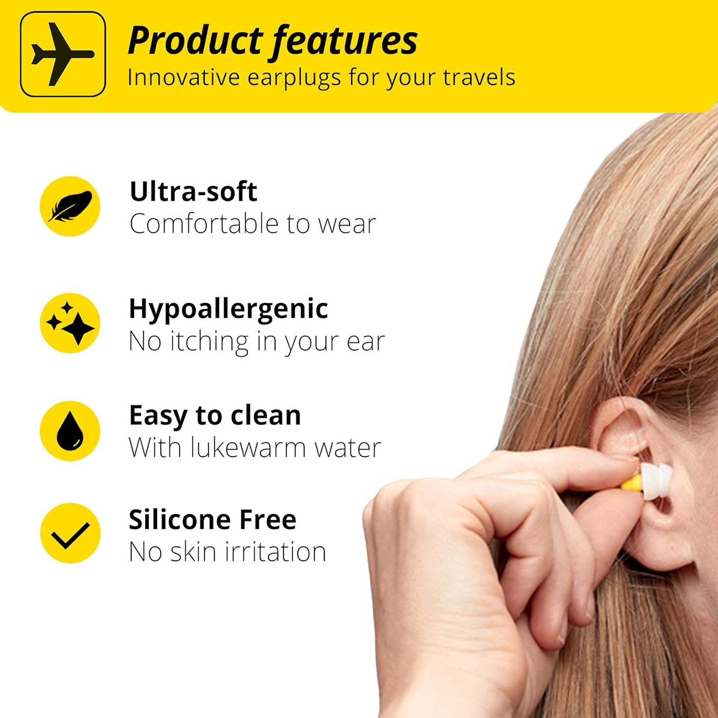 Alpine FlyFit - Earplugs for Pressure Relief & Preventing Ear Pain