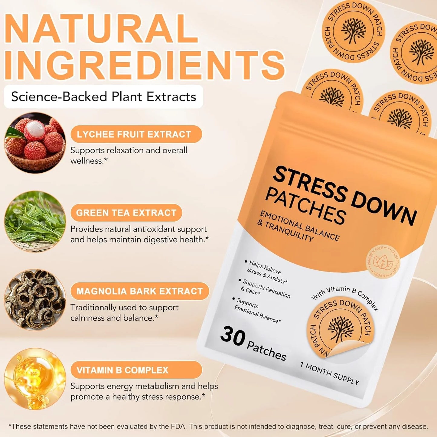 Acentialabs: 30's Transdermal Wellness Patches— Stress Down