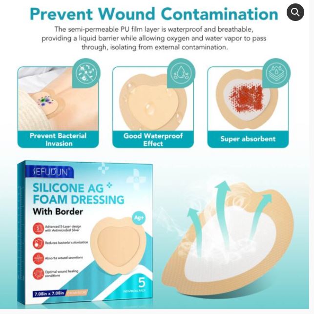 Sefudun Silicone AG Foam Dressing