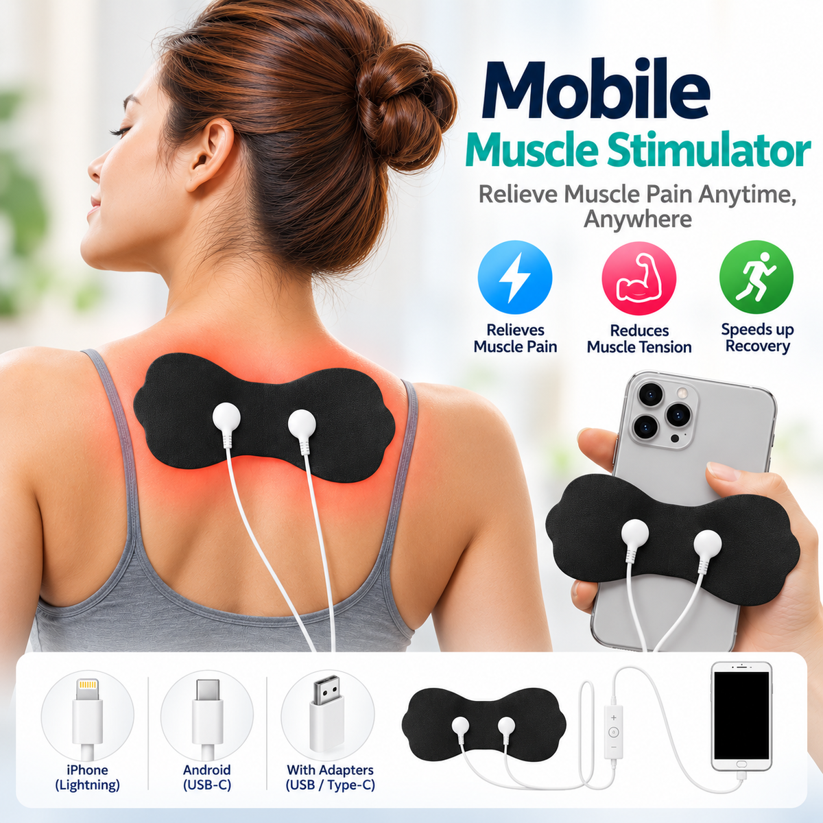 Mobile Phone High Intesntity Muscle Stimulator