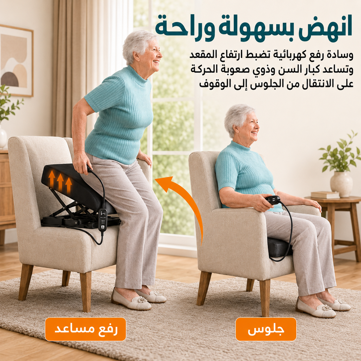 Powered Seat Assist Cushion,  Powerful Motor to Assist in Standing Chair Lift Assist Devices Support up to 90KG, Easy Up Performance Health