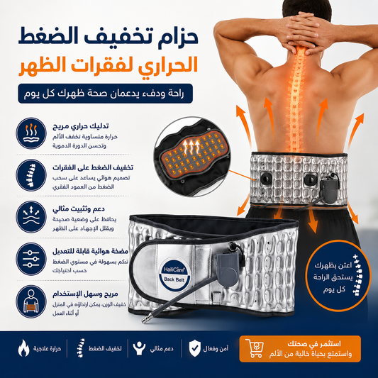 Heating Inflatable Waist Belt for Pain Relief and Back Brace.