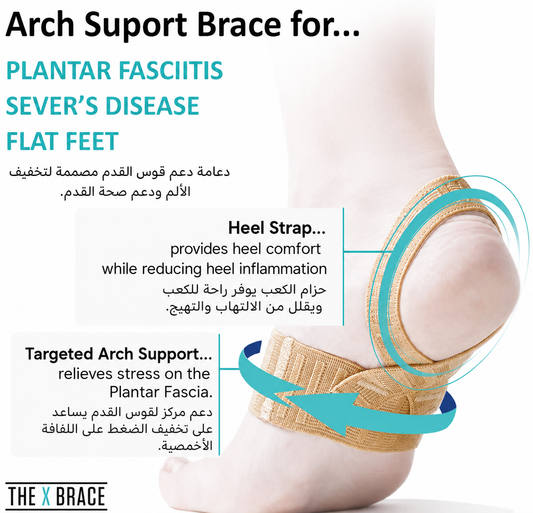 The Original X Brace - Arch Support Brace and Compression for Plantar Fasciitis, Flat Feet, Fallen Arches, Over-Pronation and Heel Pain