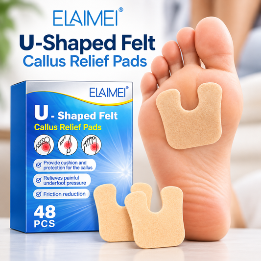 U-Shaped Felt Callus Pads(Pack of 48), Protect Calluses from Rubbing on Shoes