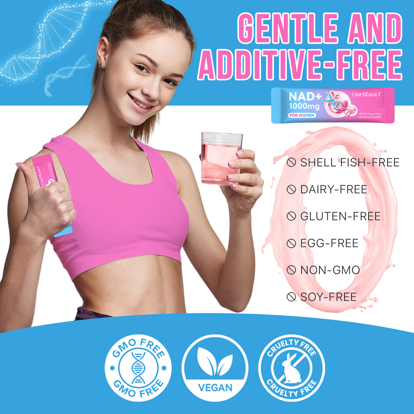 NAD+ Supplement for Women 1000mg - Premium Cellular Energy Booster with Nicotinamide Riboside & Resveratrol, PQQ, Health, Anti-Aging Support NAD Supplements (21pcs)