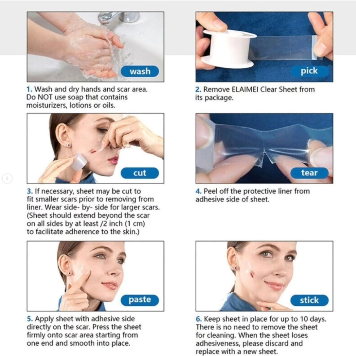 Clear Silicone Scar Sheets For Face & Body 1.5m