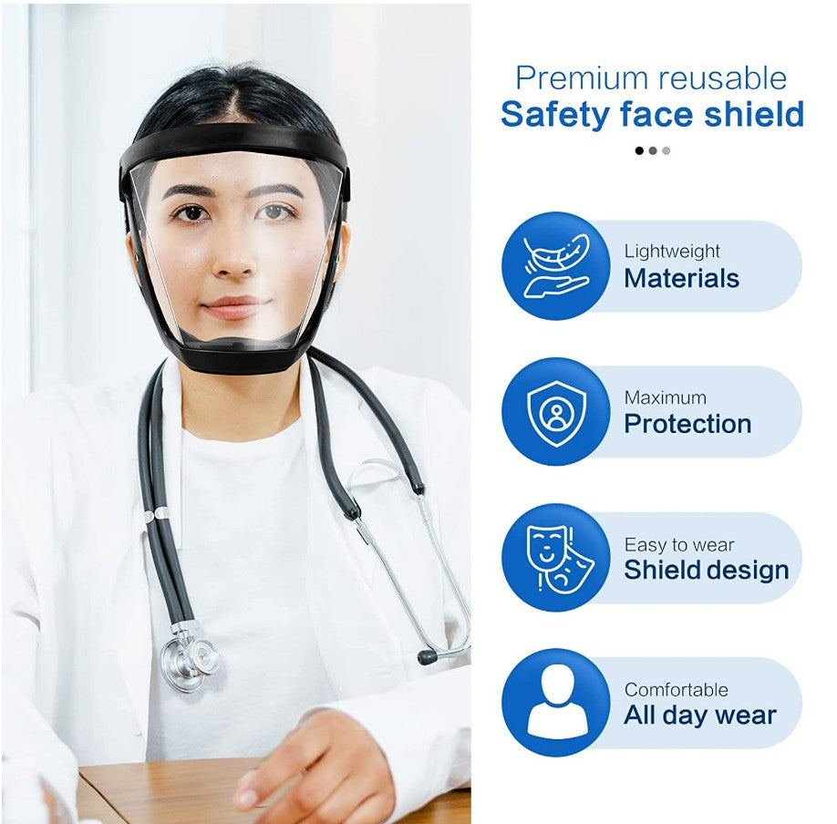 Super Protective Face Shield Anti-Fog Full Face Safety Shield Unisex All-Inclusive Face Protection with Detachable Flter