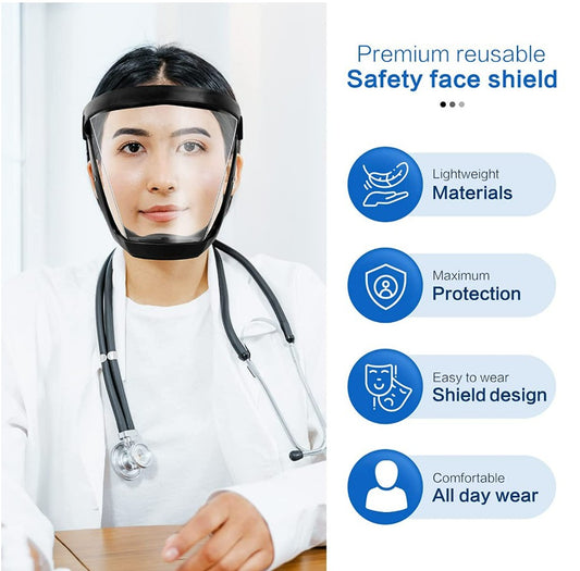 Super Protective Face Shield Anti-Fog Full Face Safety Shield Unisex All-Inclusive Face Protection with Detachable Flter