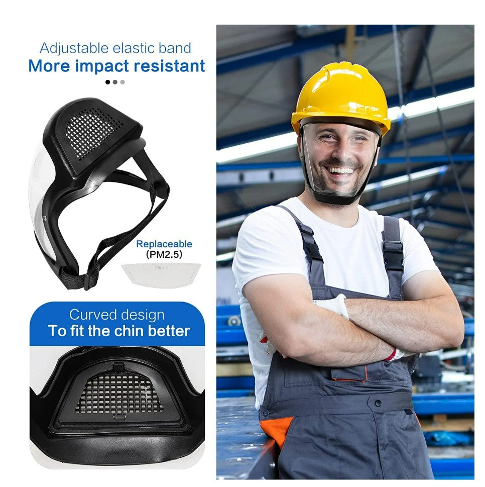Super Protective Face Shield Anti-Fog Full Face Safety Shield Unisex All-Inclusive Face Protection with Detachable Flter