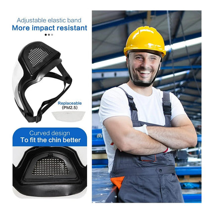 Super Protective Face Shield Anti-Fog Full Face Safety Shield Unisex All-Inclusive Face Protection with Detachable Flter