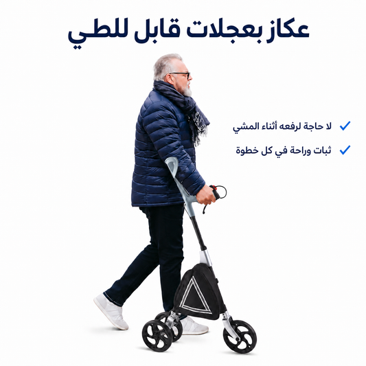 Lightweight Foldable Walking Cane with Wheels and Storage Bag and breaks